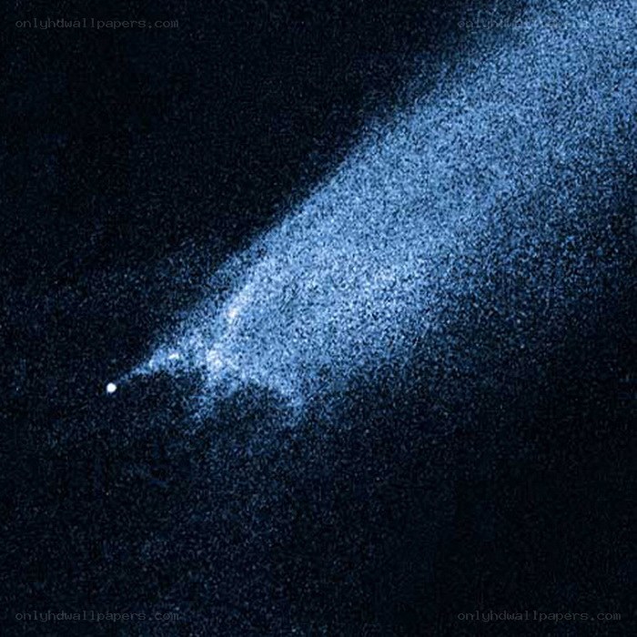 blue spray in dark space