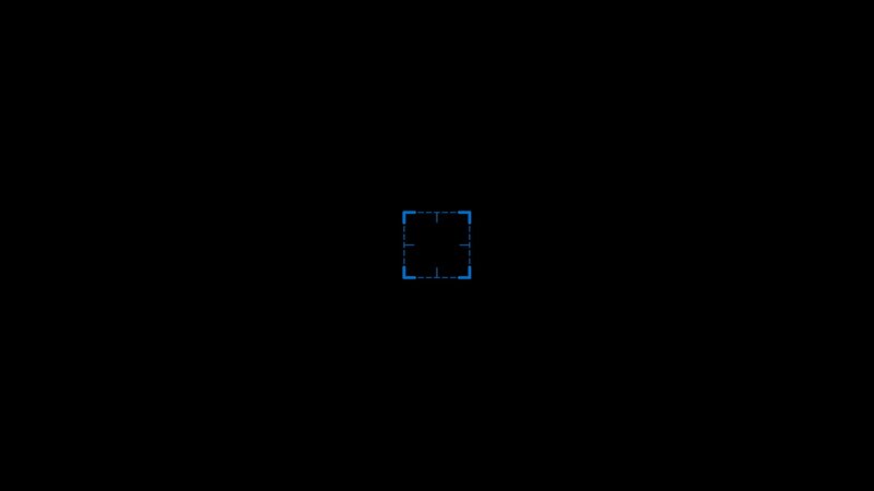 blue square frame on black