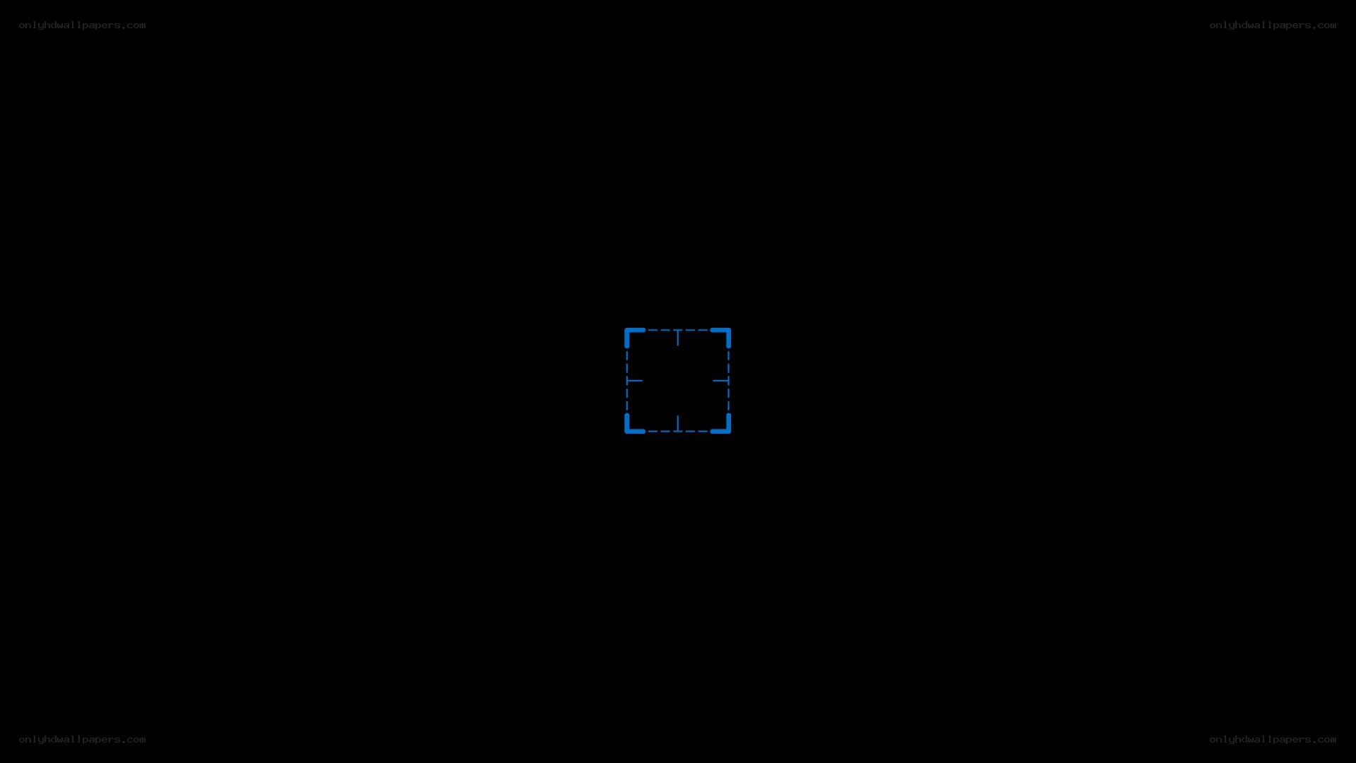 blue square frame on black