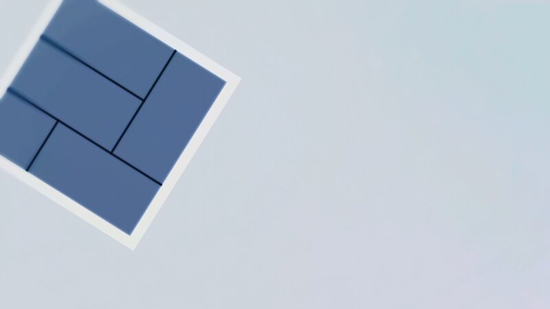 blue square puzzle on white