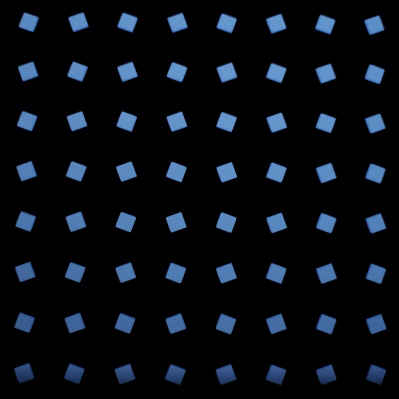 blue squares on black background