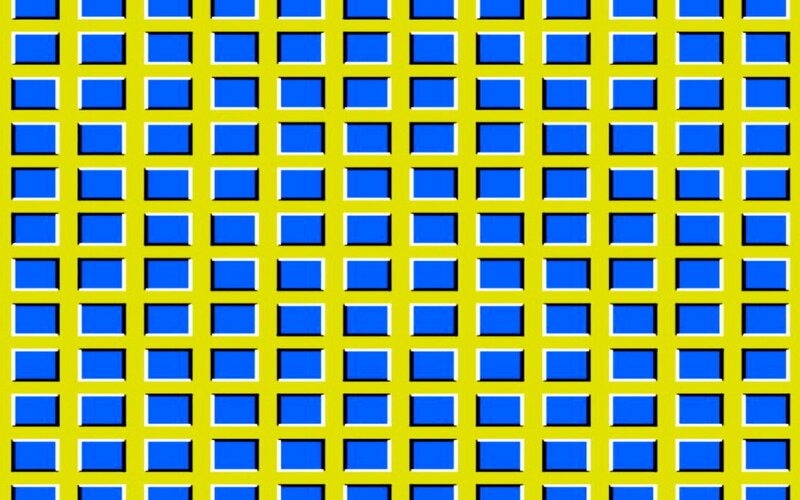 Blue Squares on Yellow Grid — Geometric