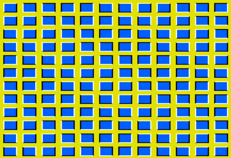 blue squares on yellow grid