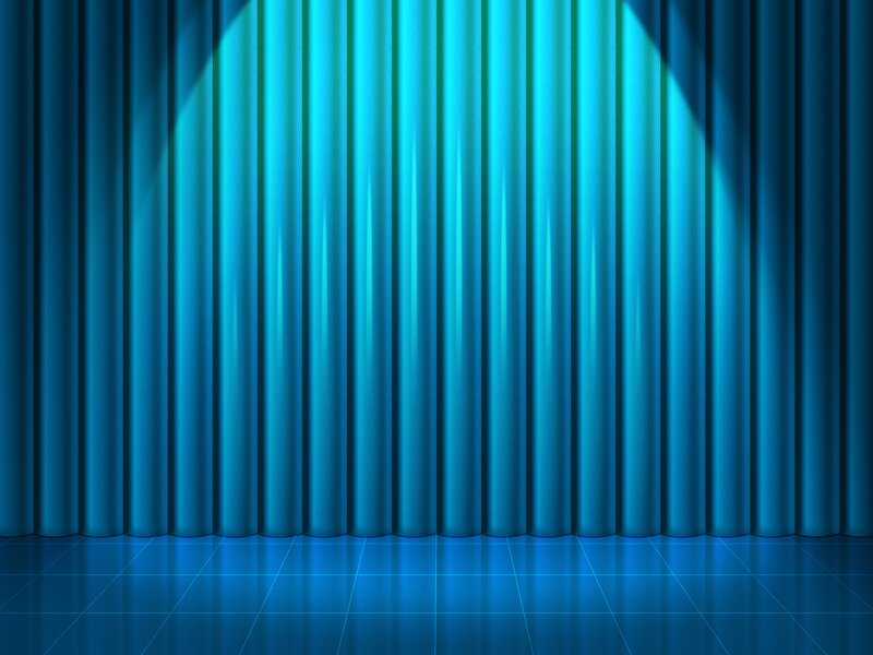 Blue Stage Curtain — Dramatic