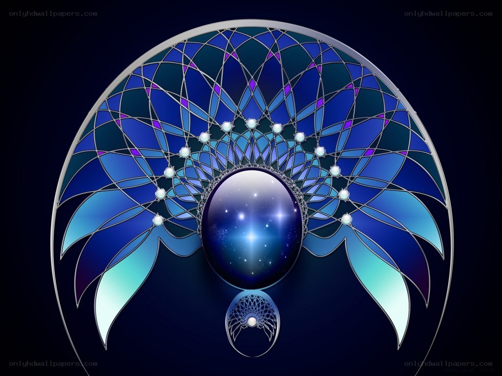 blue stained glass mandala