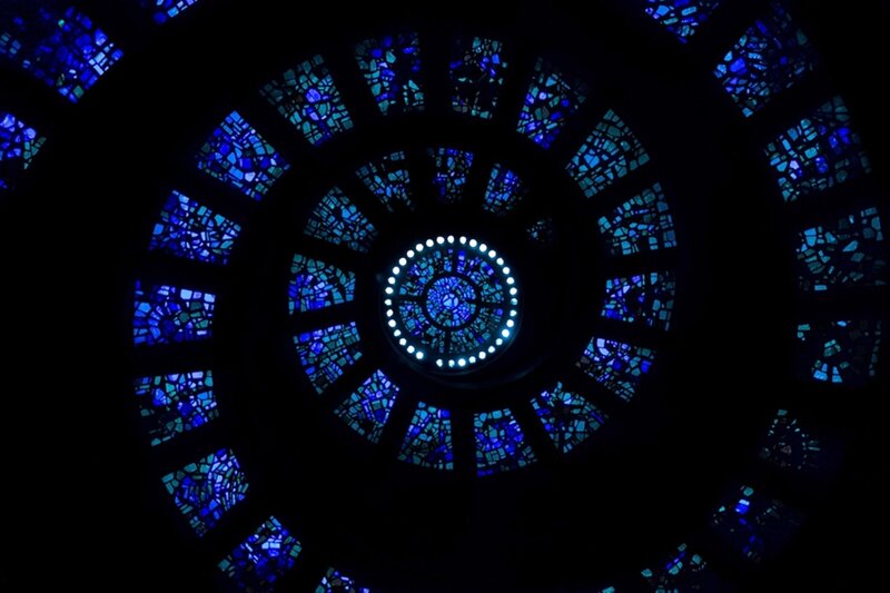 Blue Stained Glass Window — Serene
