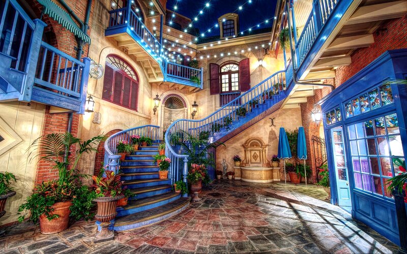 Blue Staircase Courtyard