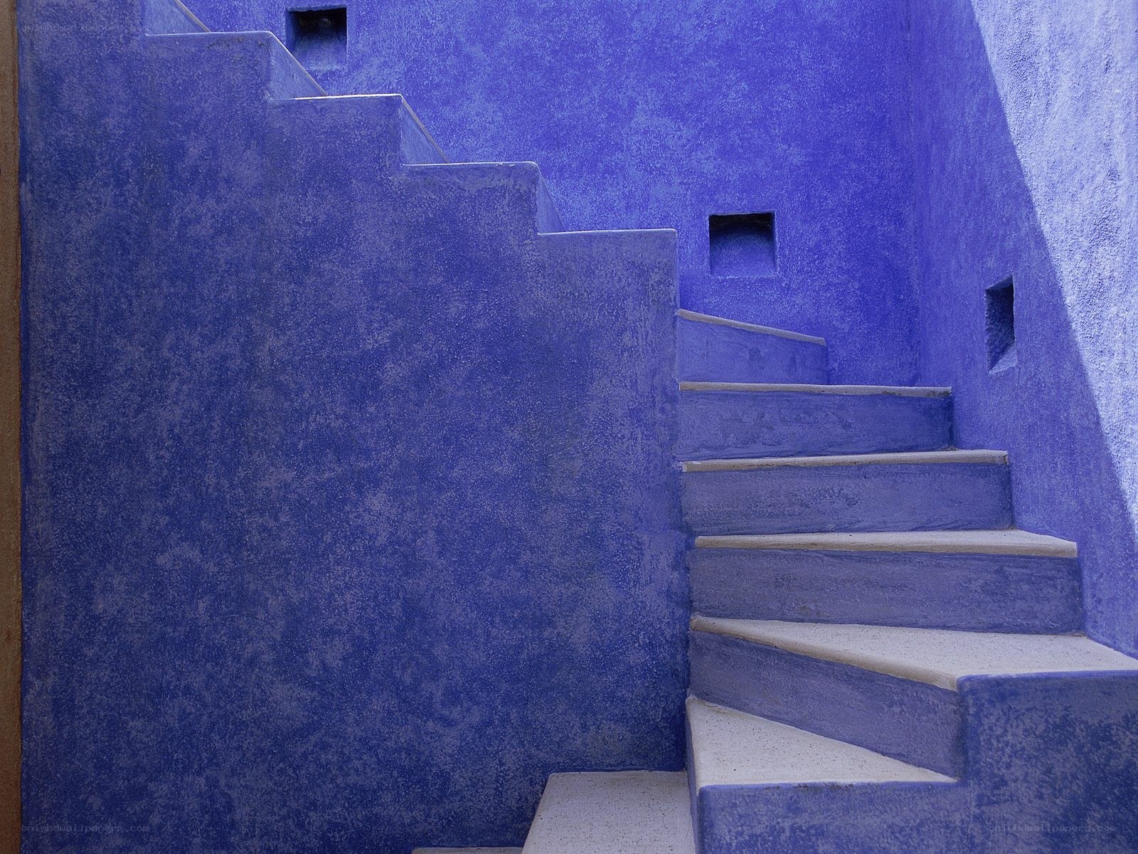 blue staircase in medina