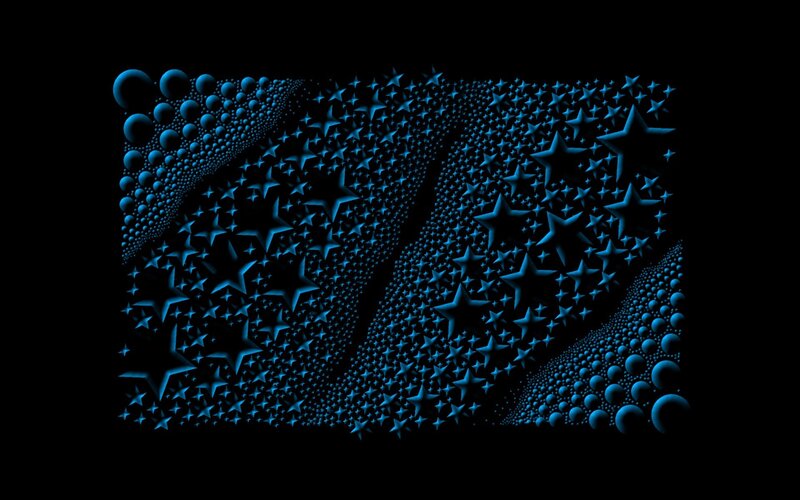 Blue Star and Bubble Pattern