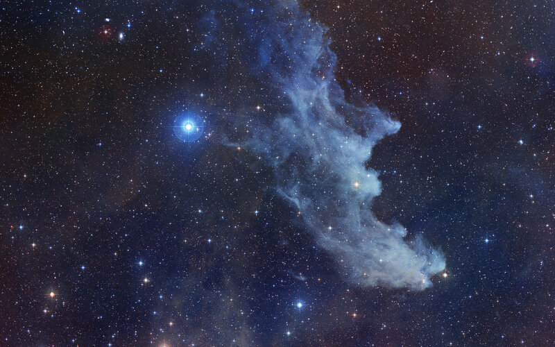 Blue Star and Nebula