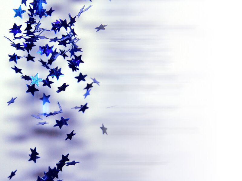 blue star confetti falling