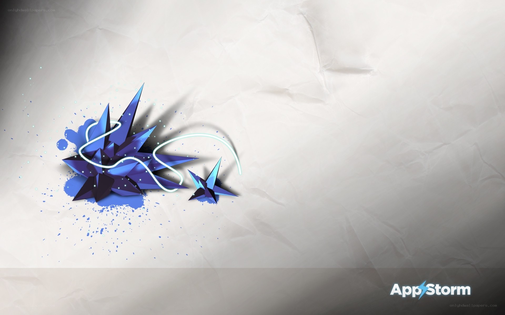 blue star design on crumpled paper