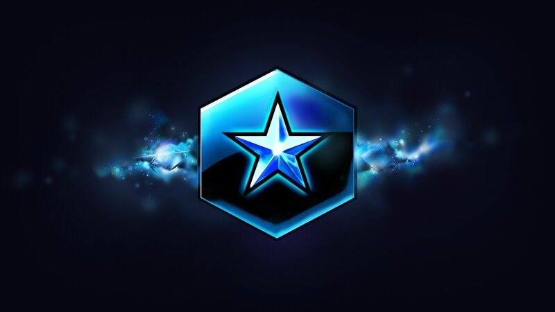 blue star emblem with energy effects