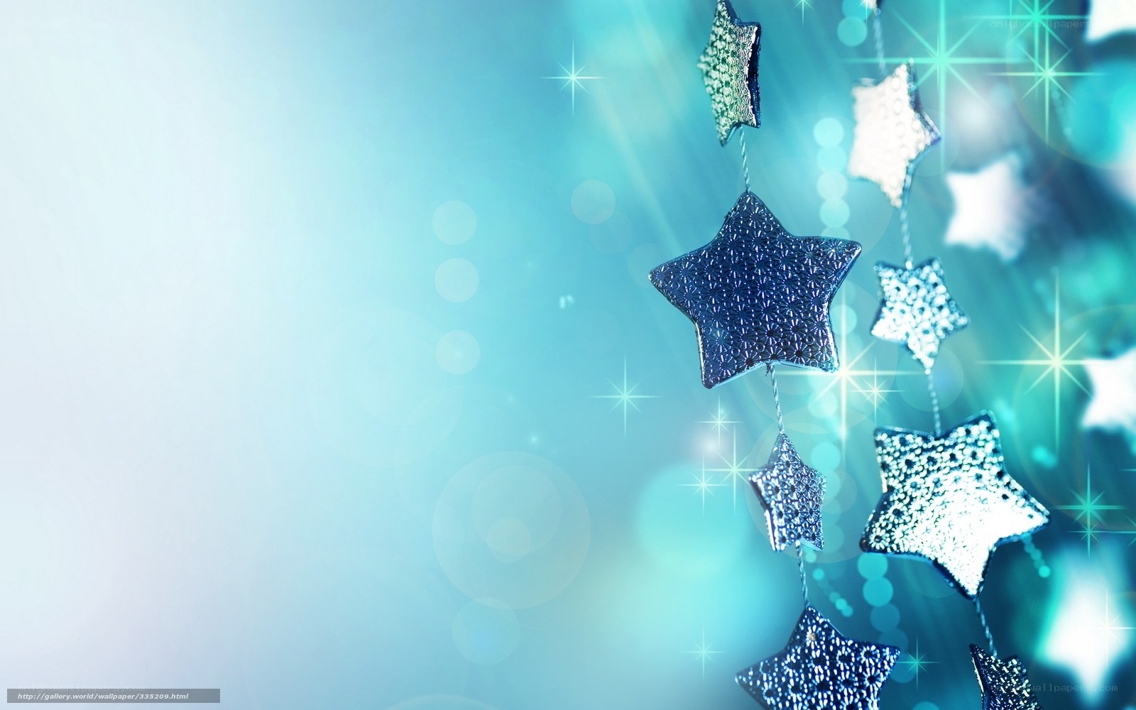 blue star garland background