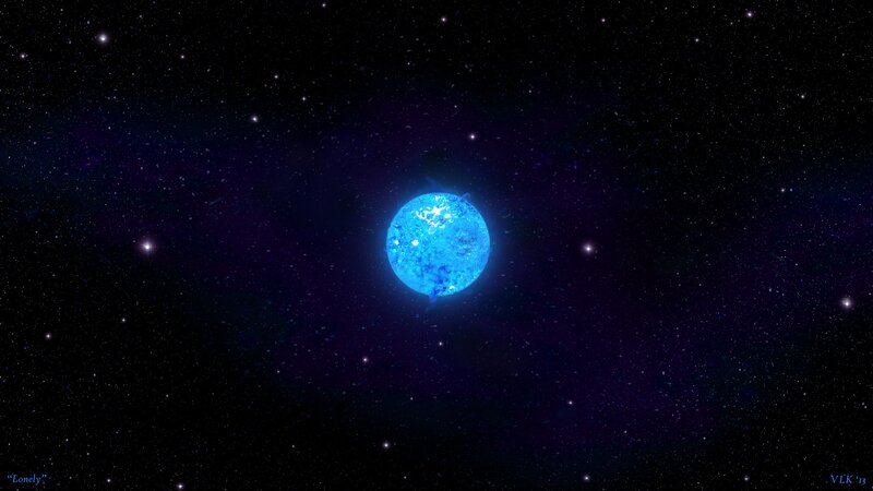 Blue star in space