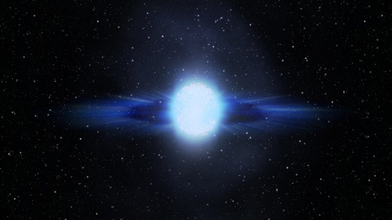 blue star in space