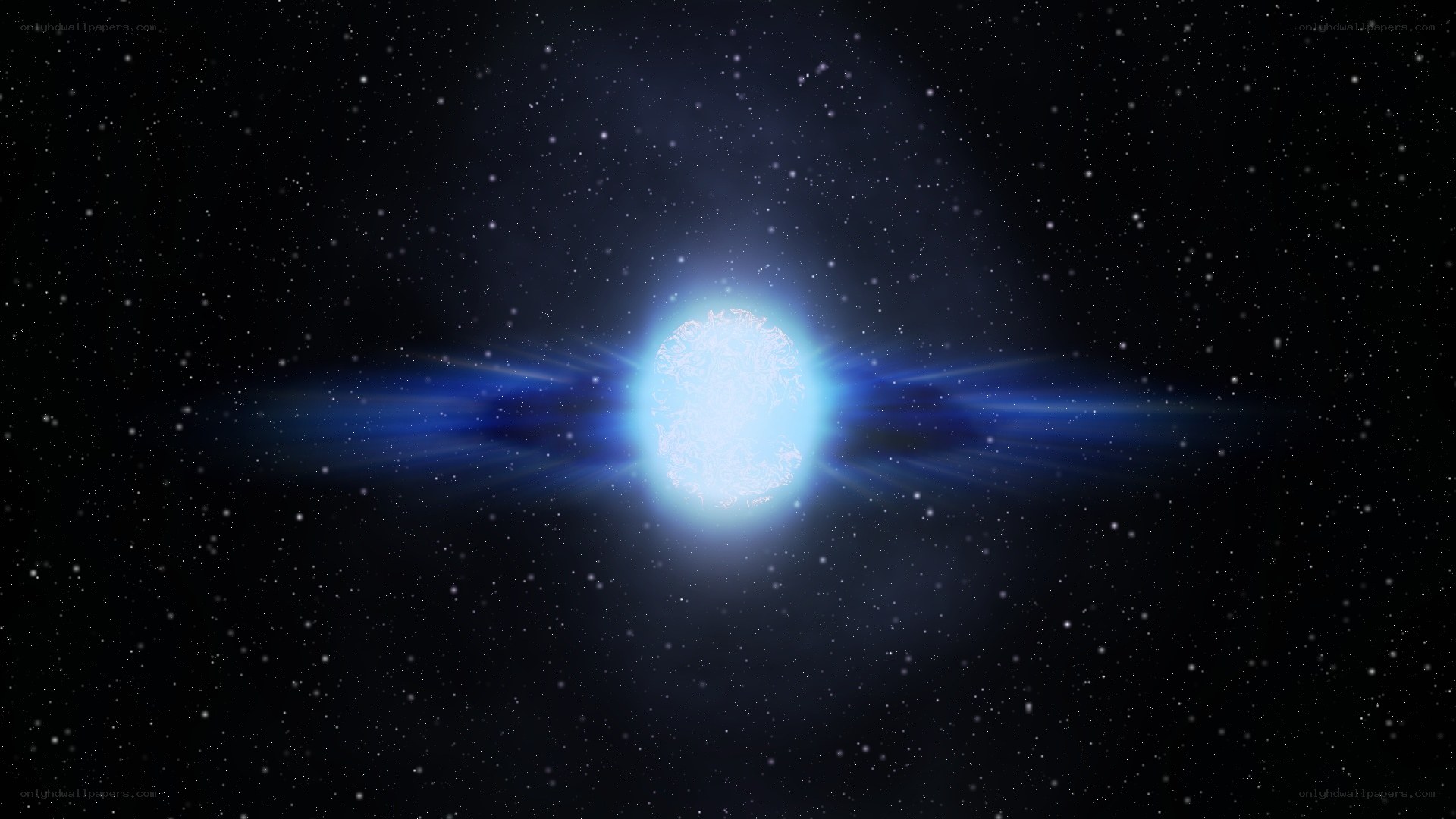 blue star in space