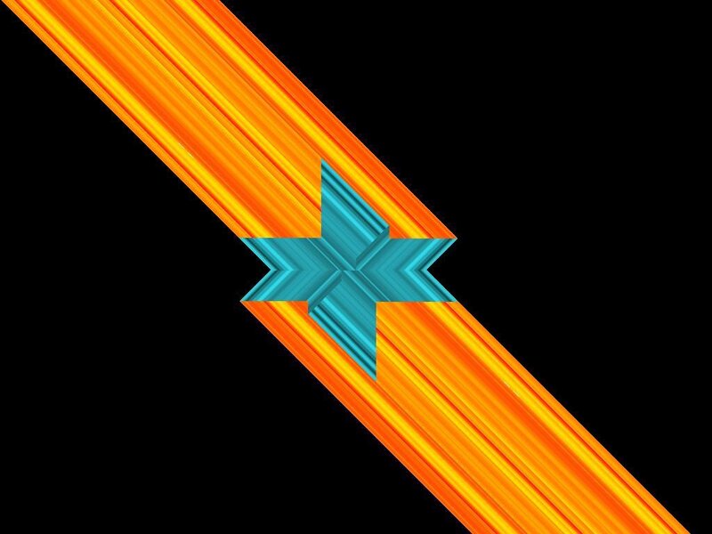 Blue Star on Orange Stripes