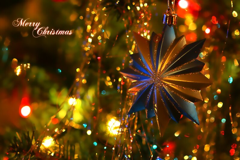 Blue Star Ornament — Festive, Night