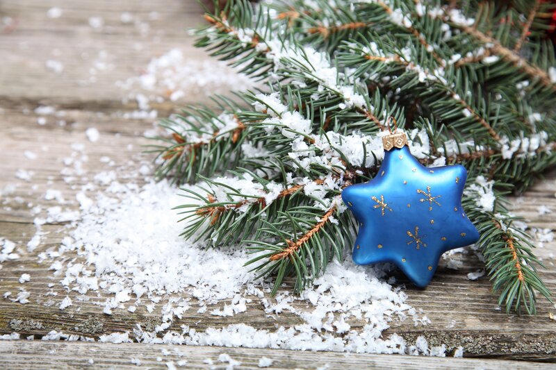 Blue Star Ornament — Festive