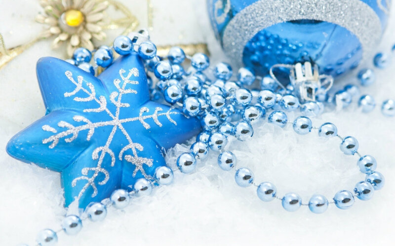 Blue Star Ornament — Festive, Winter, Photograph, Beads