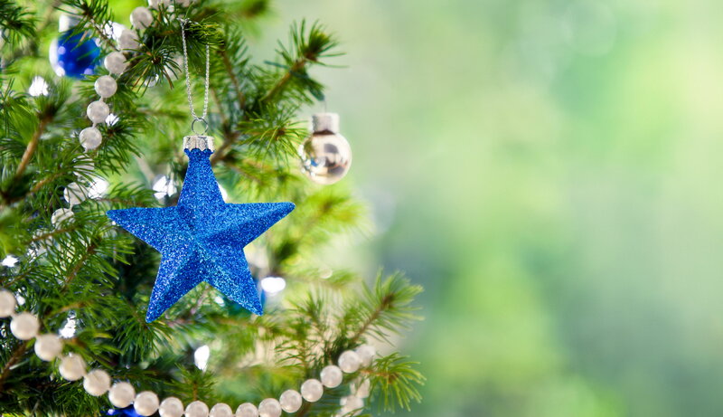 Blue Star Ornament — Green, Festive, Winter
