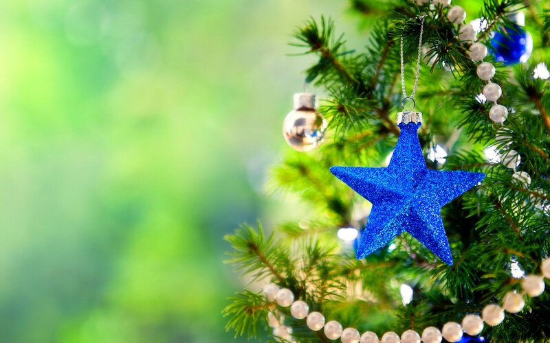Blue Star Ornament — Green