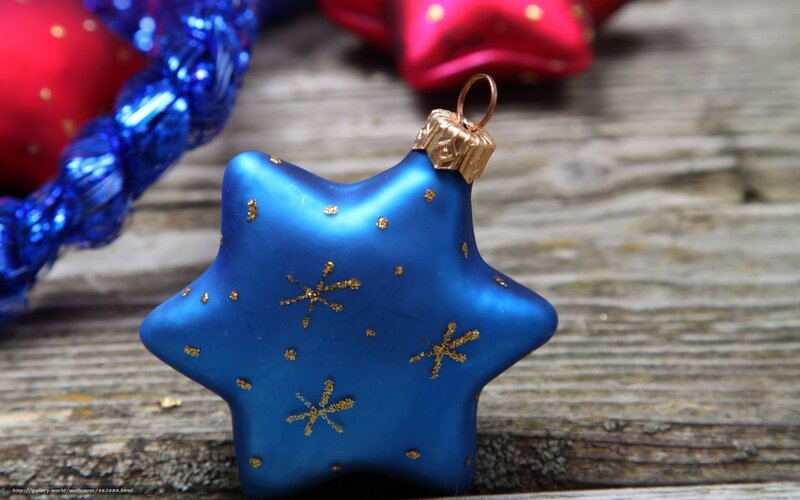 blue star ornament on wood