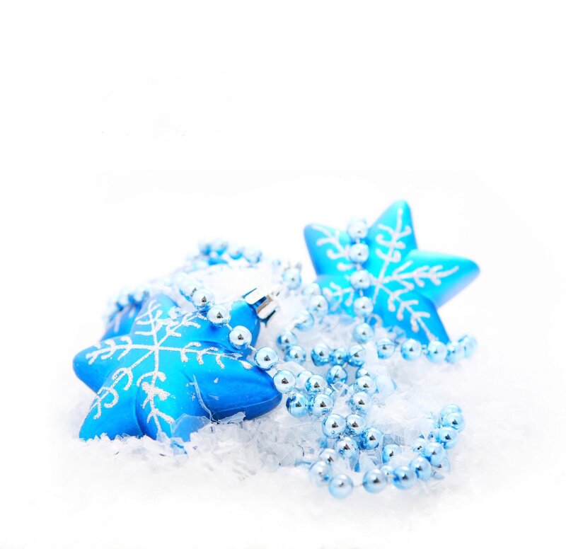 Blue Star Ornaments — Festive