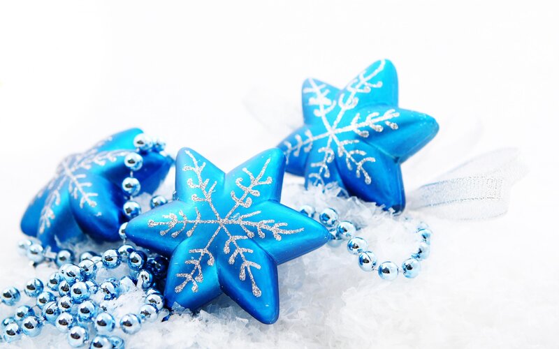 Blue Star Ornaments — Festive, Winter, Photograph