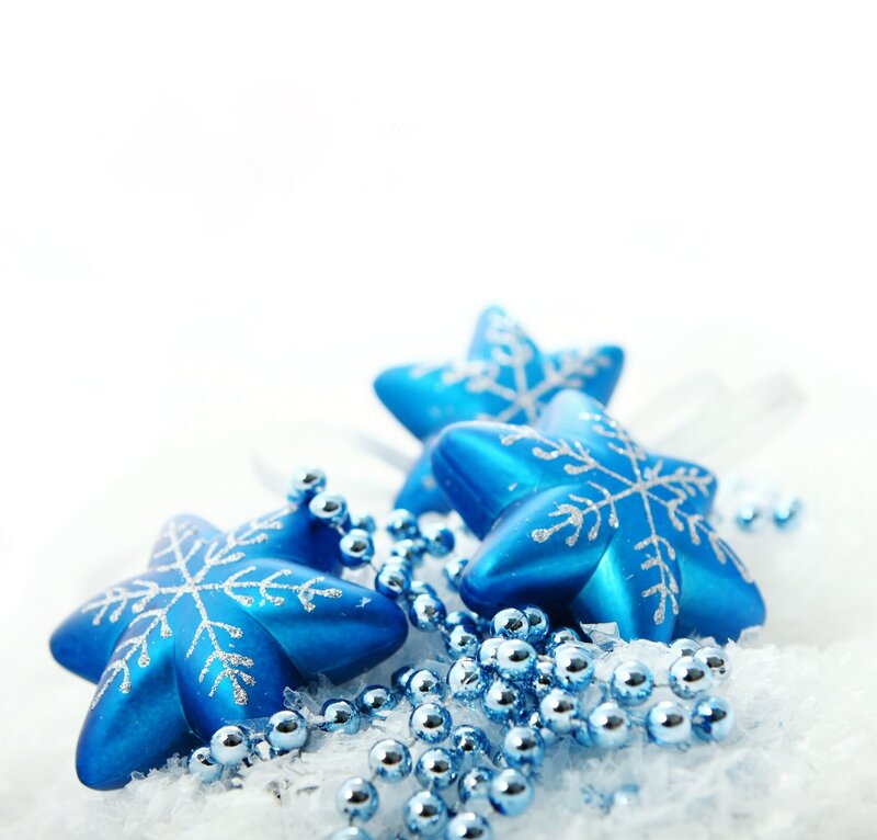 Blue Star Ornaments — Festive, Winter