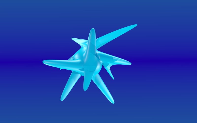 Blue Star-shaped Object