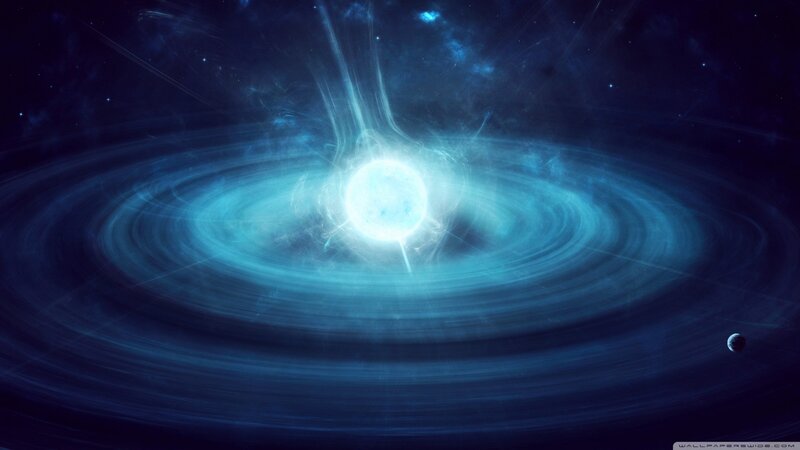 Blue Star with Accretion Disk — Dramatic