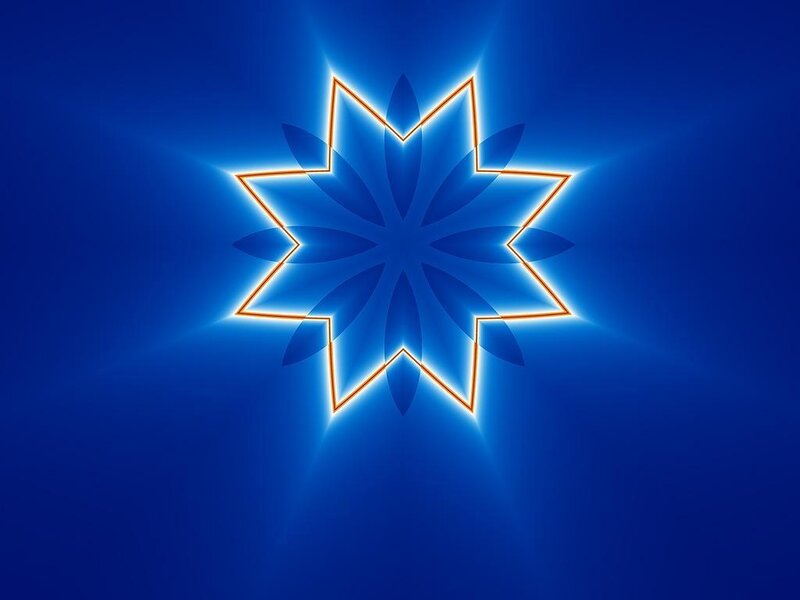 blue star with glowing outline