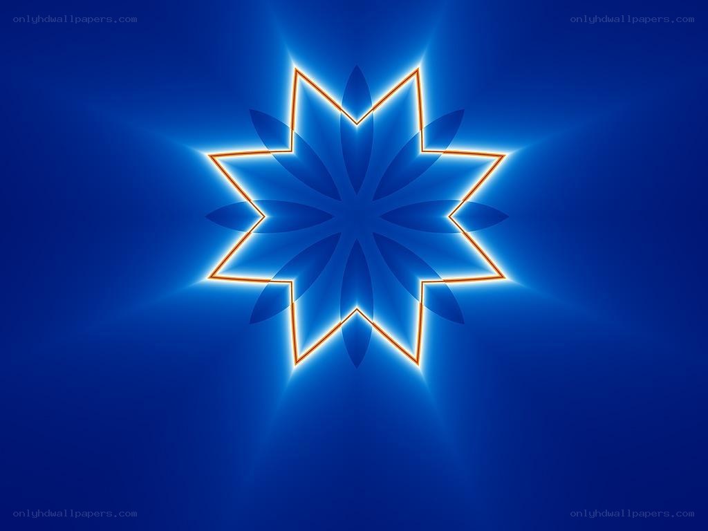 blue star with glowing outline
