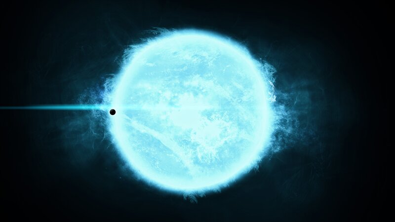 Blue Star with Planet — Dramatic