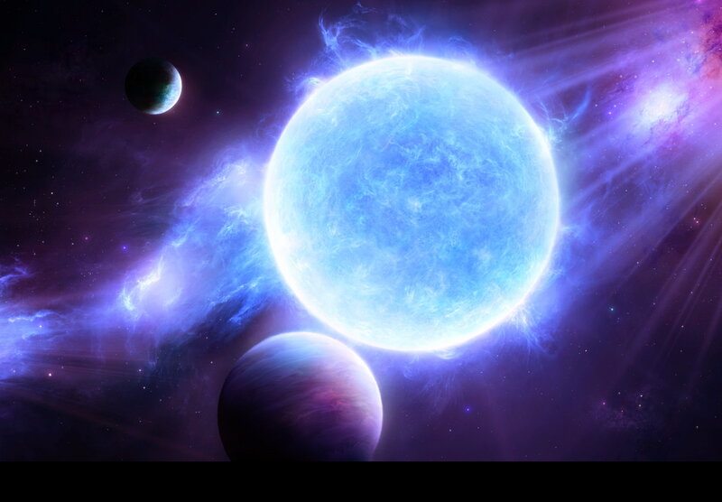 Blue Star with Planets