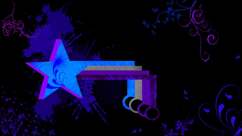 Blue Star with Purple Outline