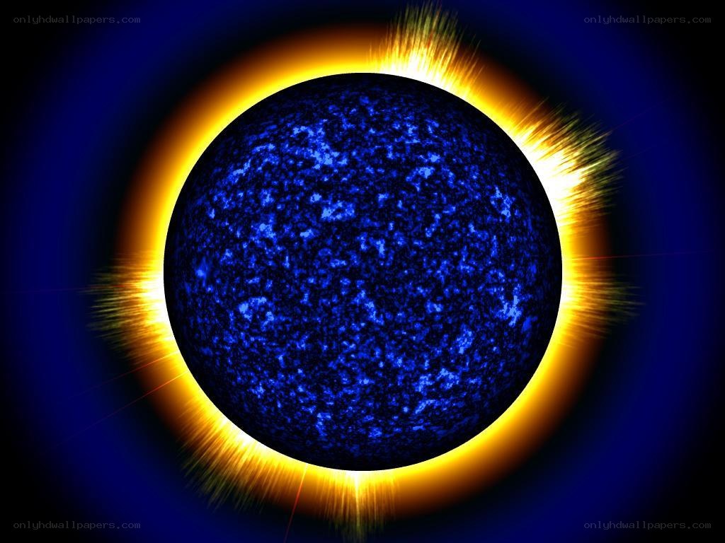 Blue star with solar flare
