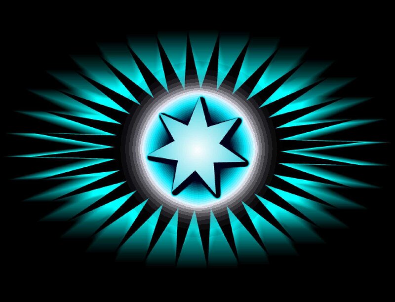 blue starburst design