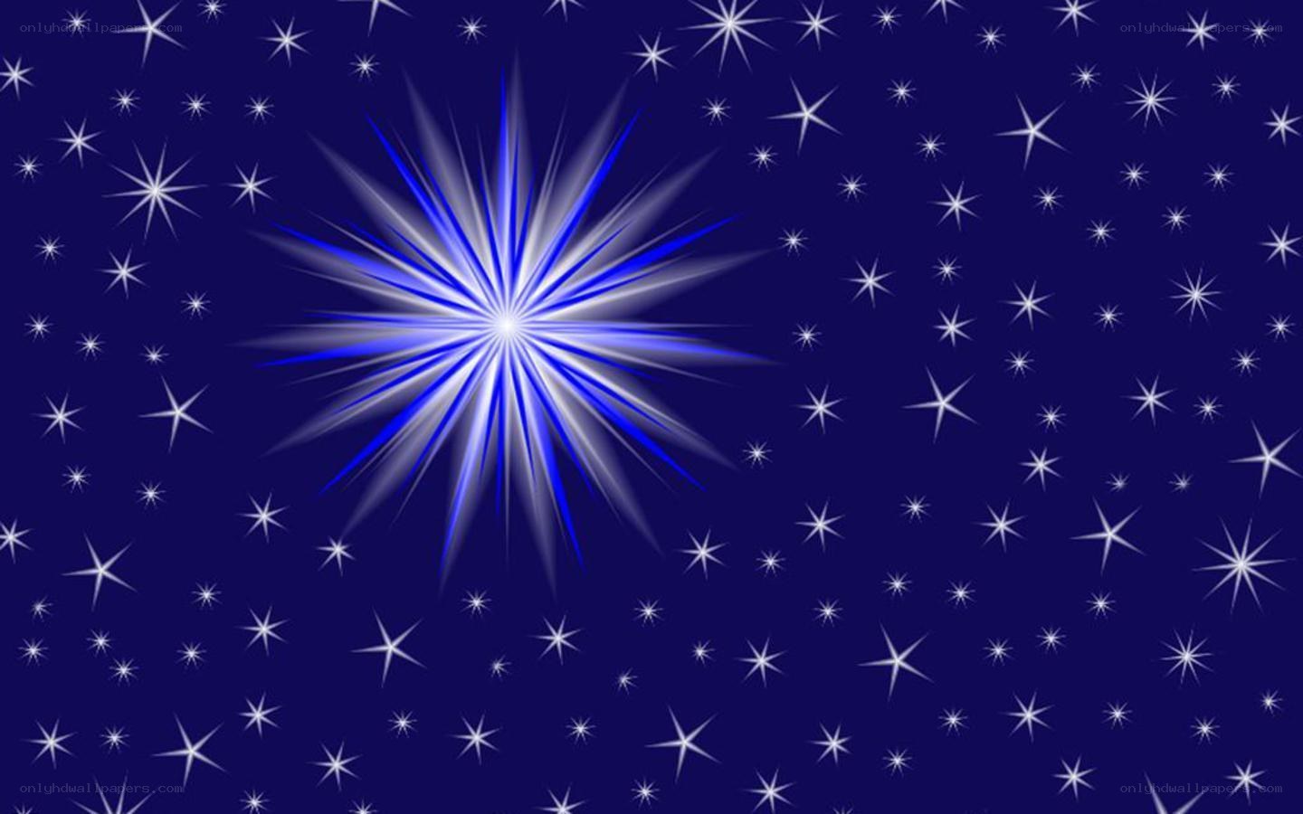blue starburst in night sky