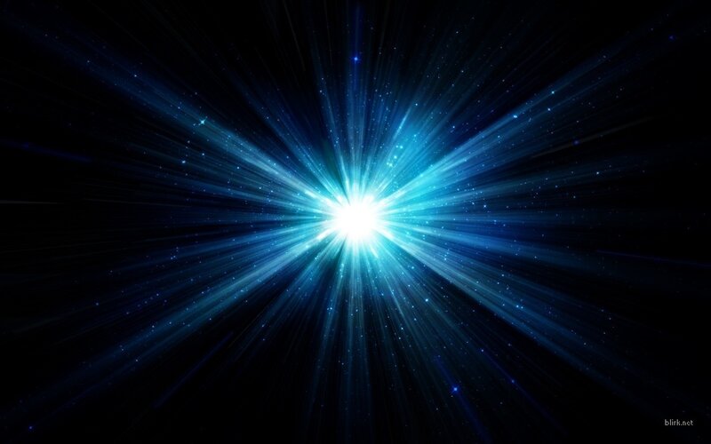 blue starburst in space