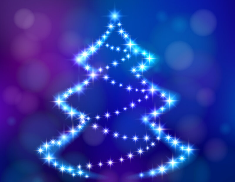 Blue Starry Christmas Tree — Festive