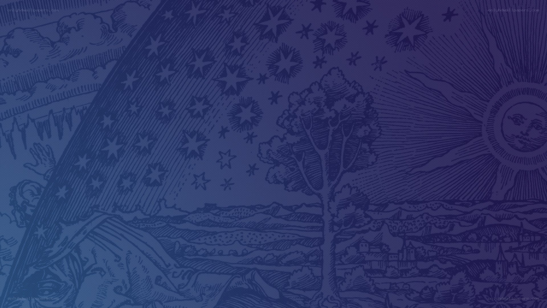 blue starry night illustration