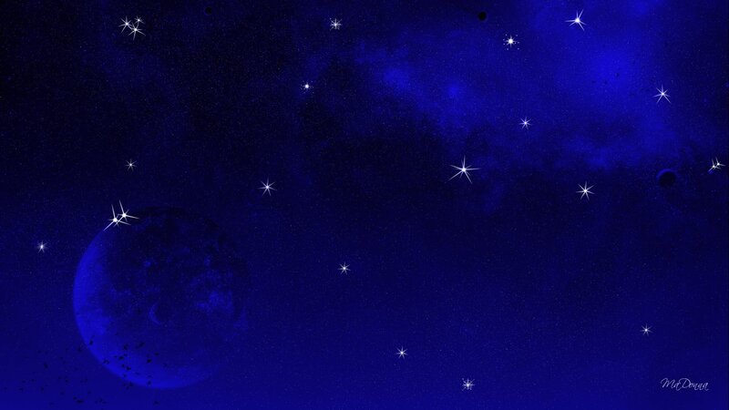 blue starry night sky