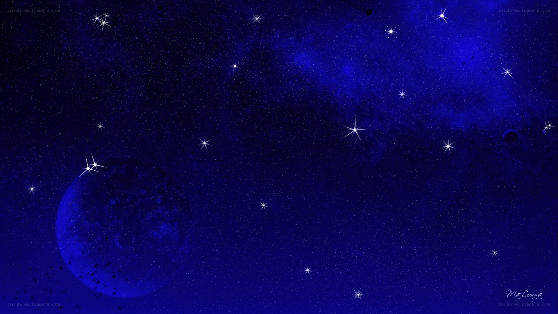blue starry night sky
