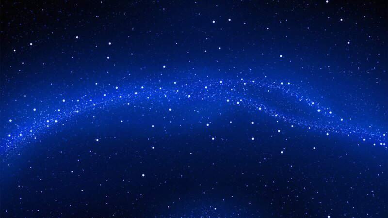 Blue Starry Night Sky — Serene, Digital Art, Stars, Galaxy, Black