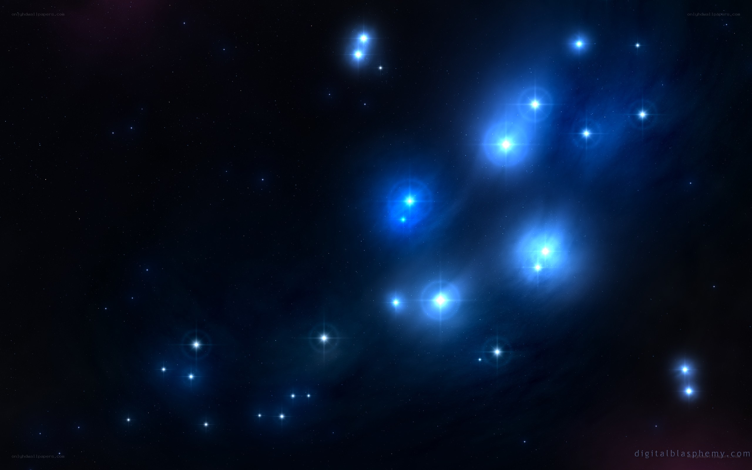 Blue stars in space