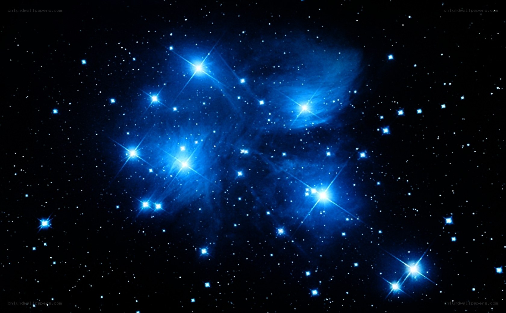 Blue stars in space