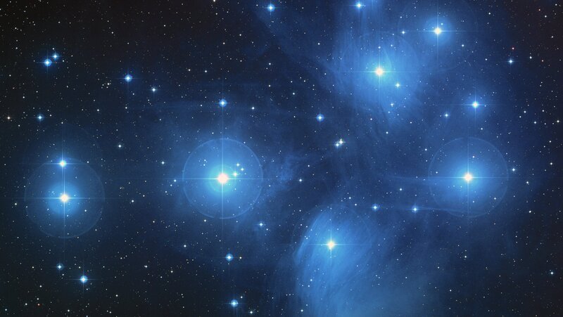 Blue Stars in Space — Serene, Night